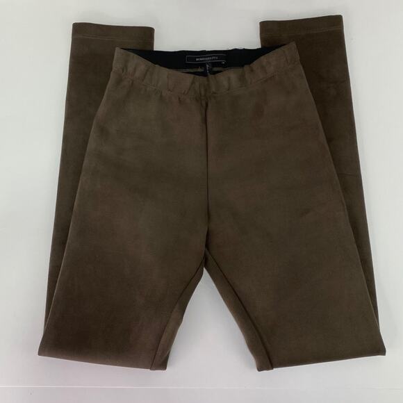 BCBGMAXAZRIA Brown Mason Faux Suede Dark Fatigue Pull On Legging Pants‎ Size XS - Picture 2 of 11